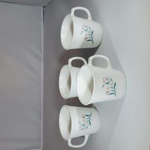 Vintage Corning Ware Rosemarie Coffee Cups. Set Of 4